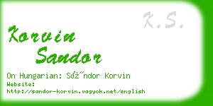 korvin sandor business card